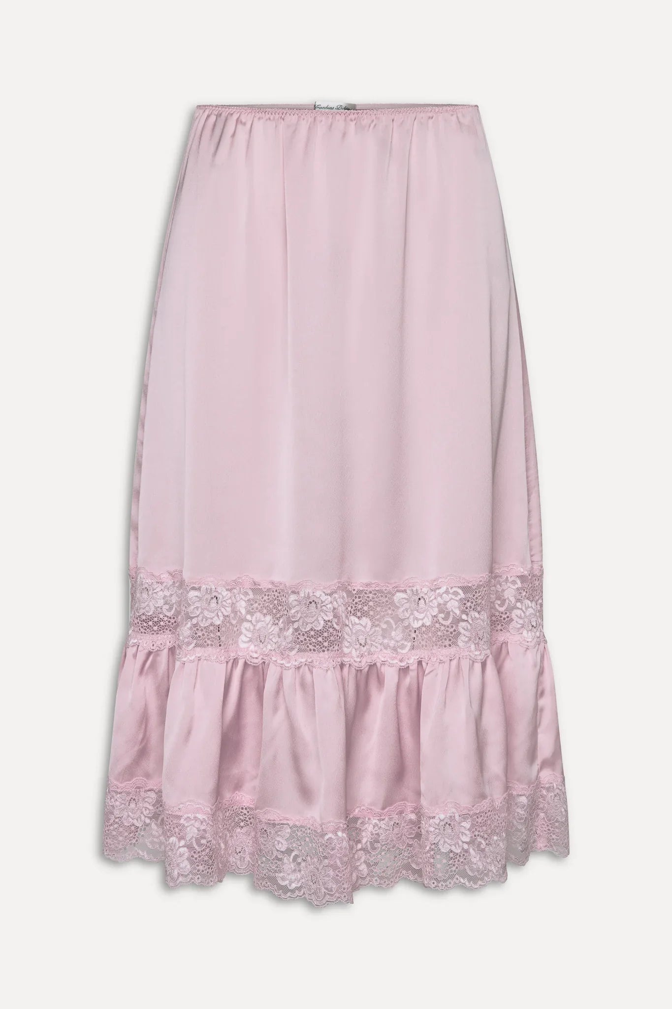 Hideaway Satin Slip Midi Skirt - Strawberries & Cream