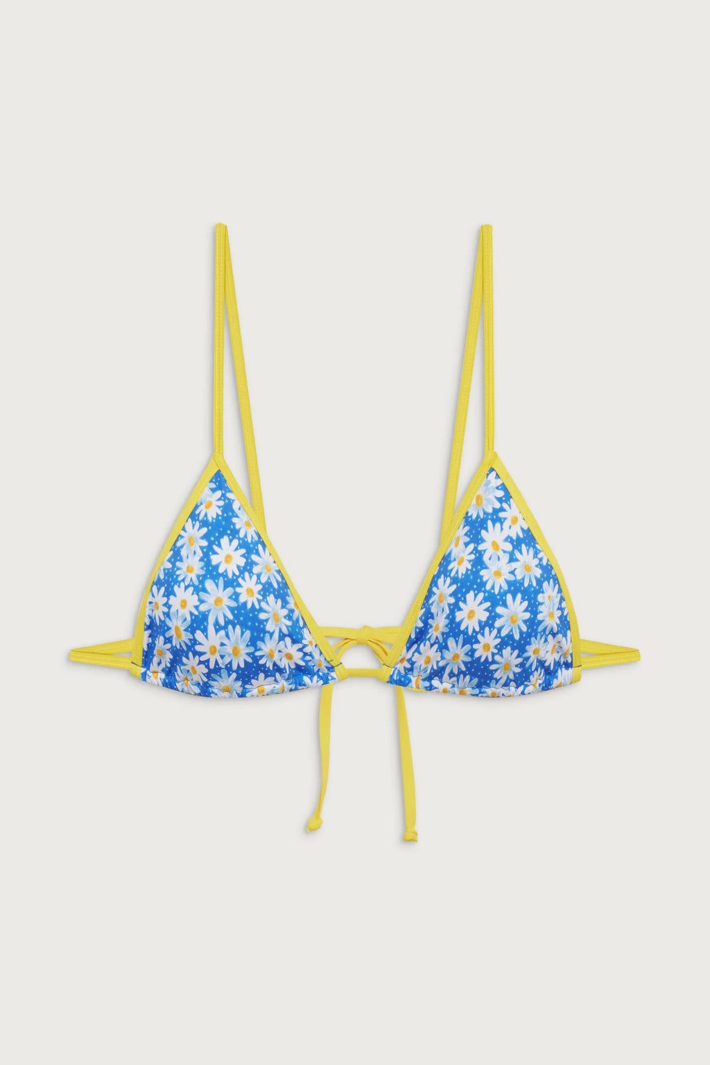Lumia Triangle Bralette Bikini Top - Blue Daisy