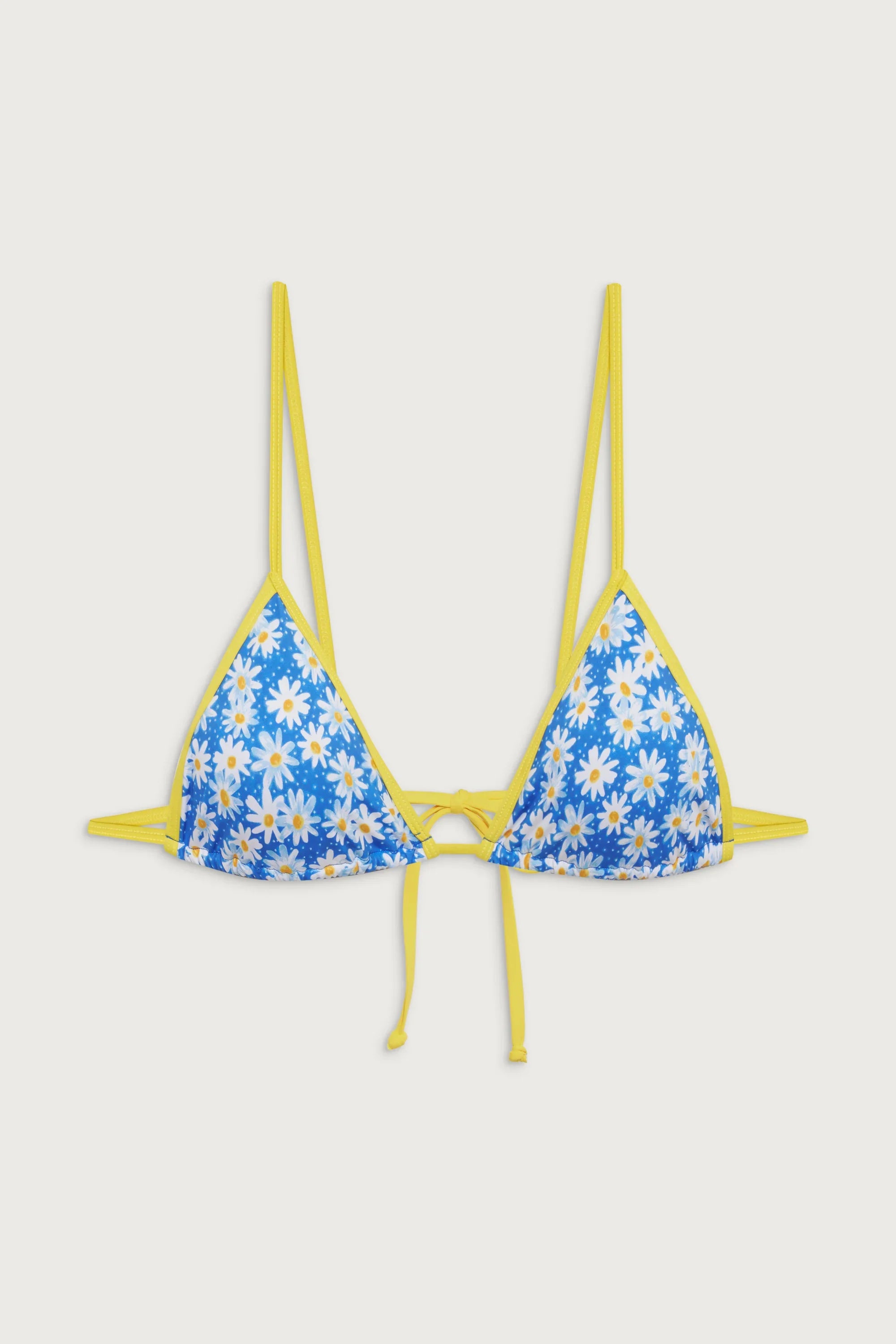 Lumia Triangle Bralette Bikini Top - Blue Daisy