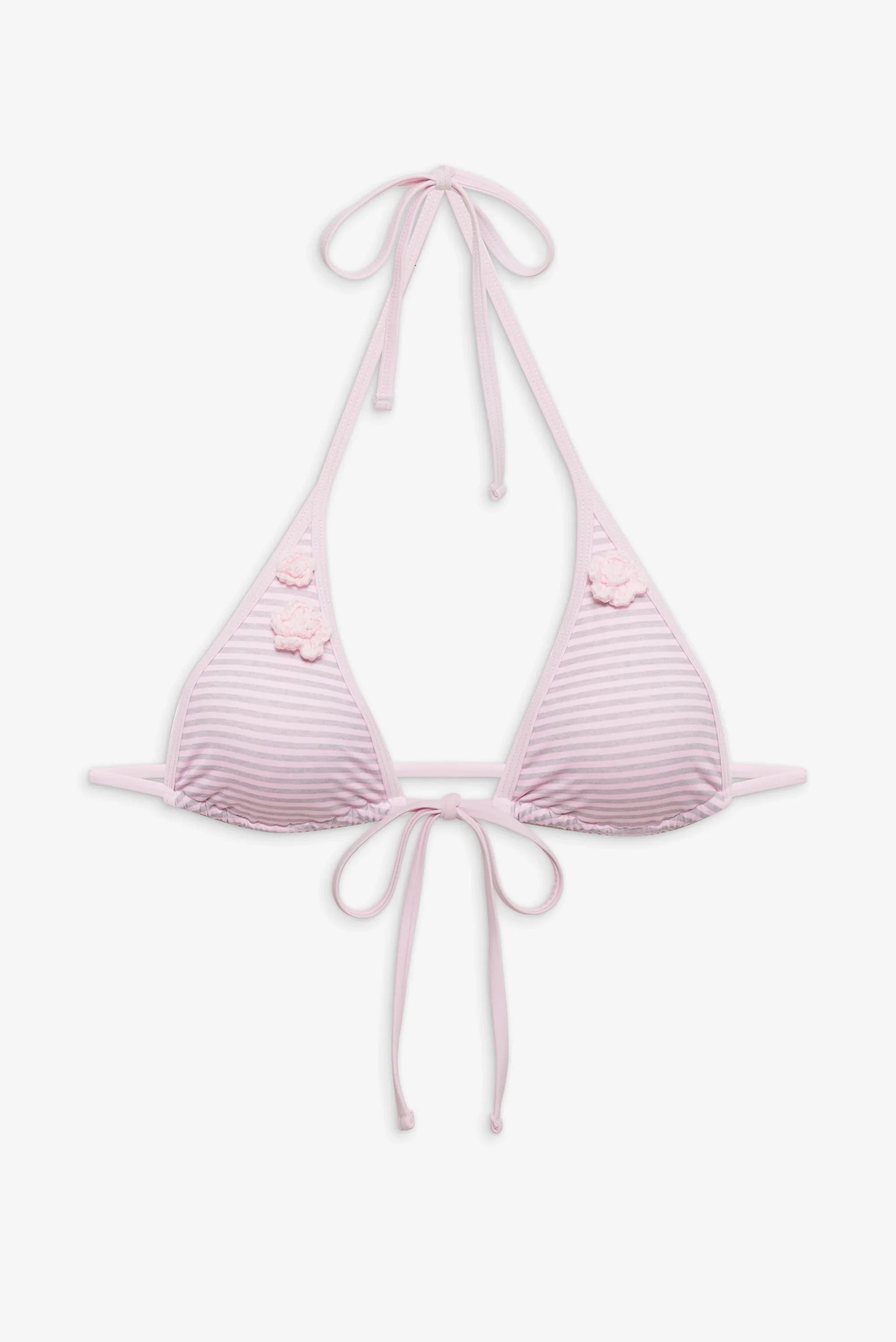Paradise Micro Halter Bikini Top - Rosewater Stripe
