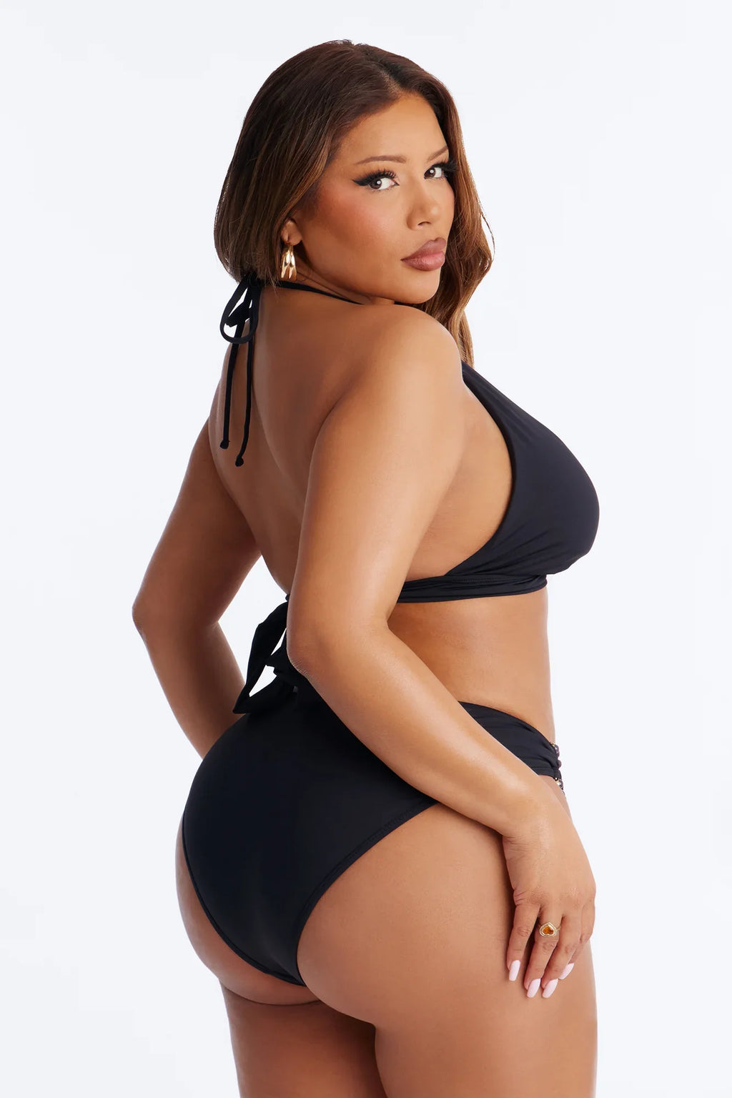 Carmen Hardware Beaded 2 Piece Bikini - Black