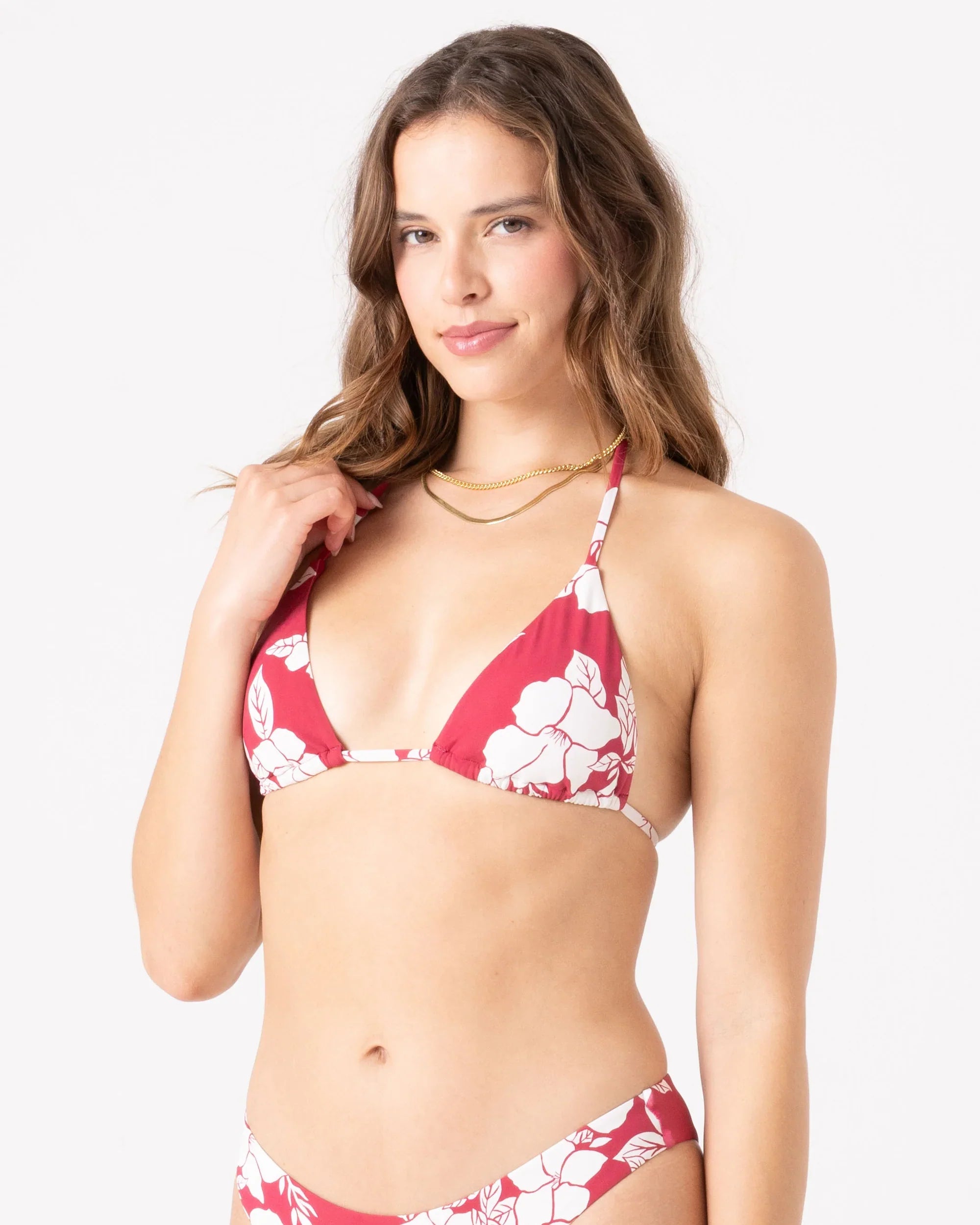 Hibiscus Hideaway Mini Tiki Triangle Bikini Top