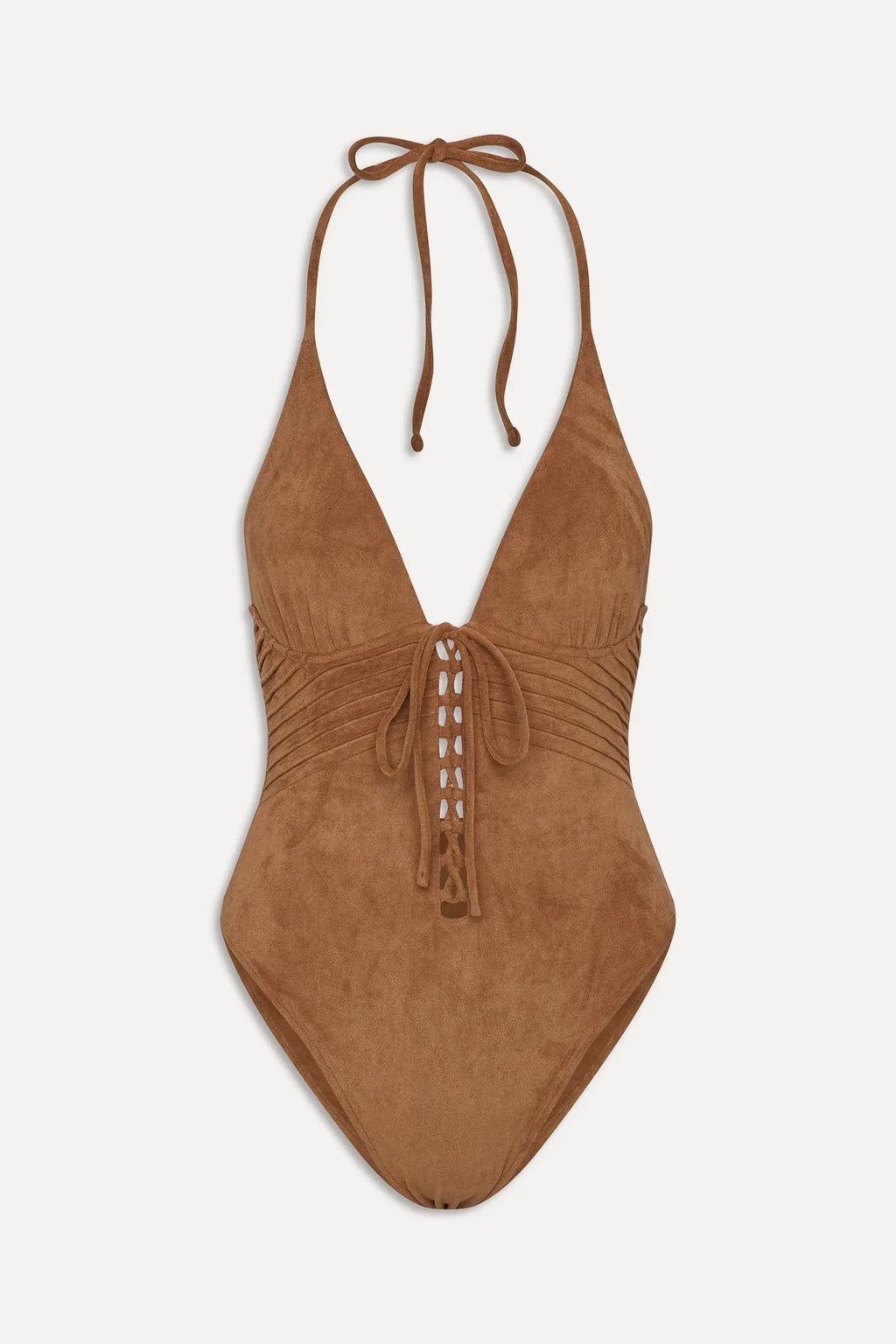 x BELLA HADID Barrel  Suede One Piece Swimsuit - Sunkissed Suede