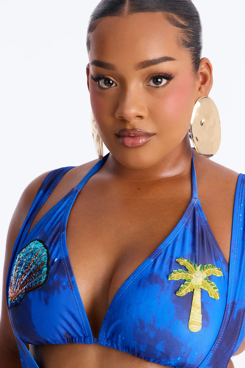 Lumi Sequin Applique 2 Piece Bikini Set - Blue/combo