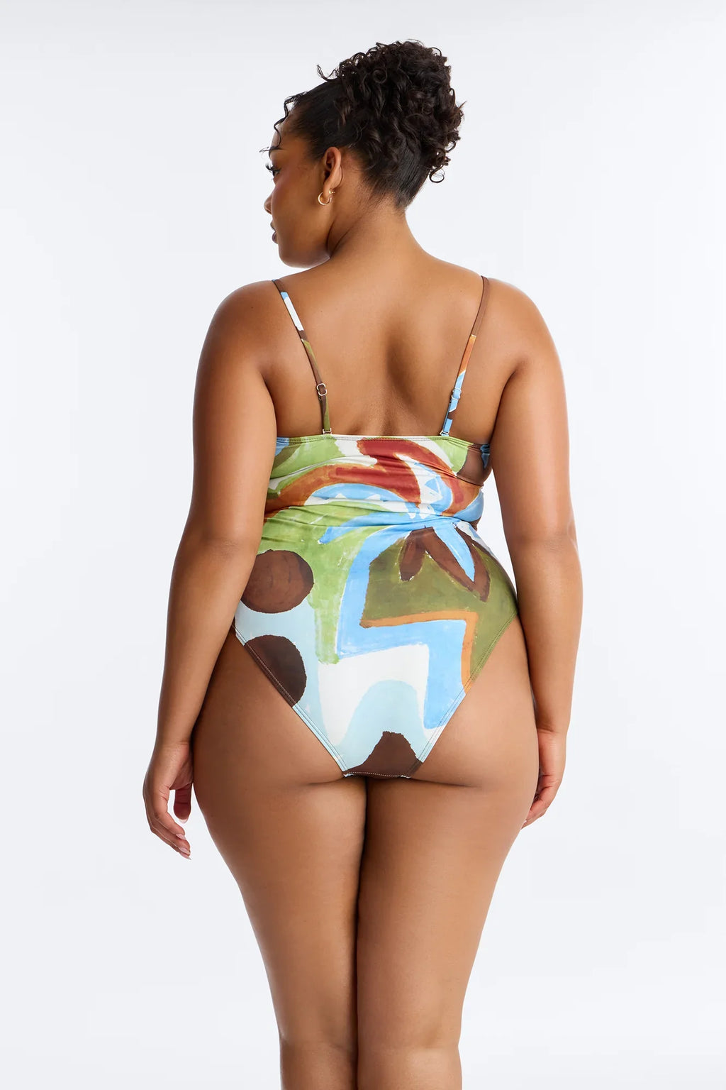Sea You Never 1 Piece Tropical Strapless Swimsuit - Multi Color