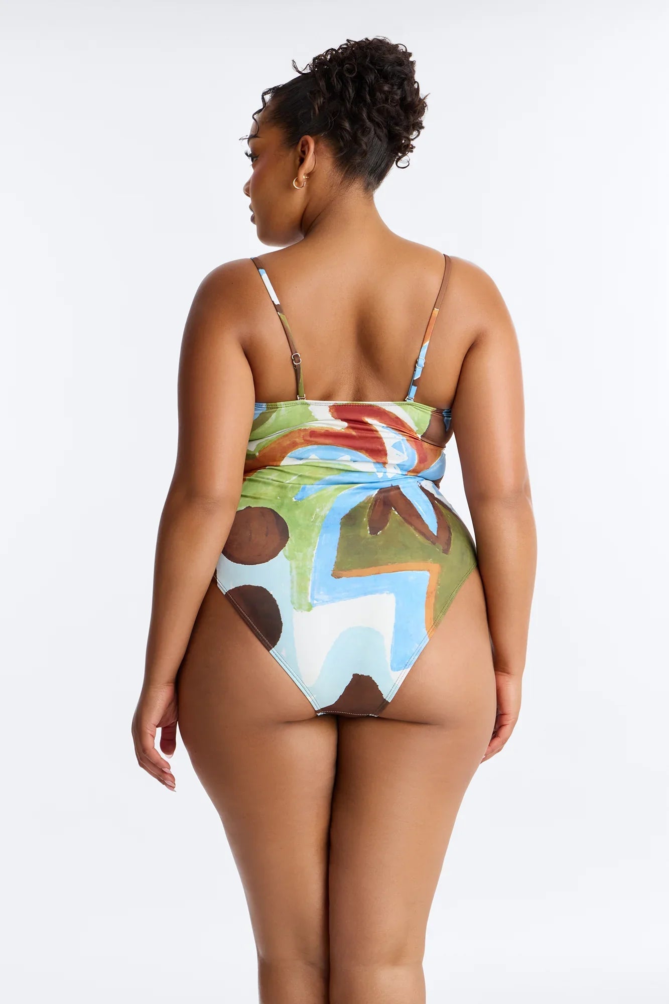 Sea You Never 1 Piece Tropical Strapless Swimsuit - Multi Color