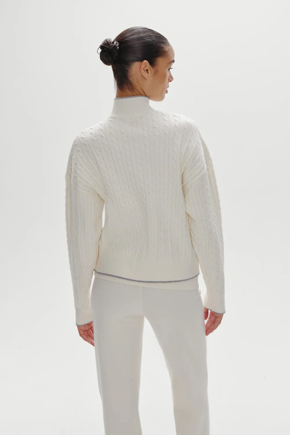 Bea Cloud Knit Zip Up Sweater - Honeymoon
