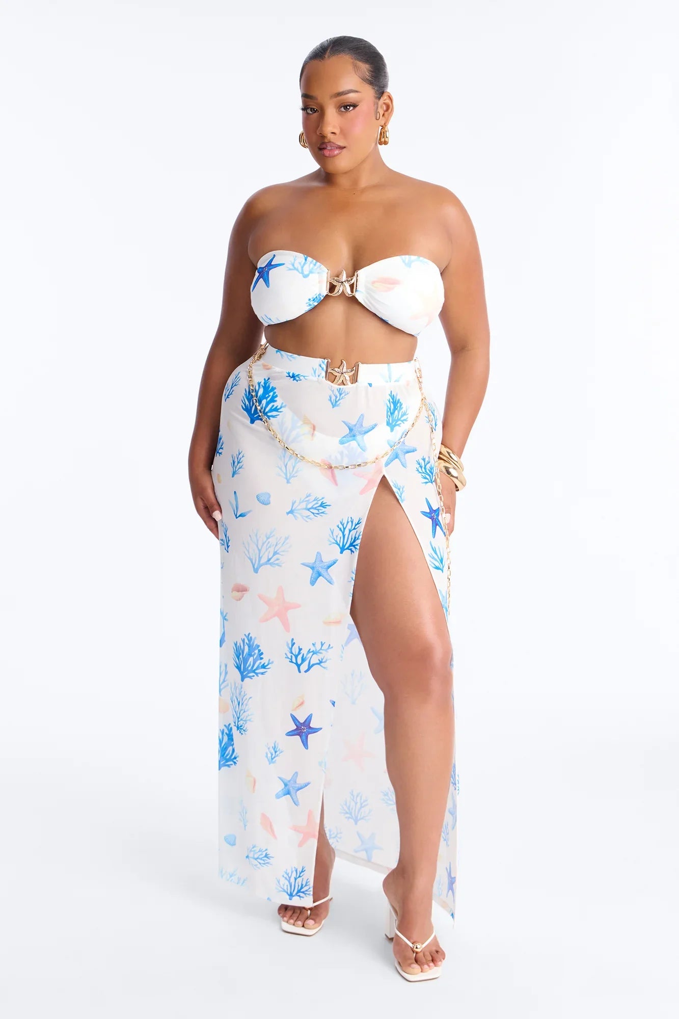Island Nights Bikini And Sarong - White/combo