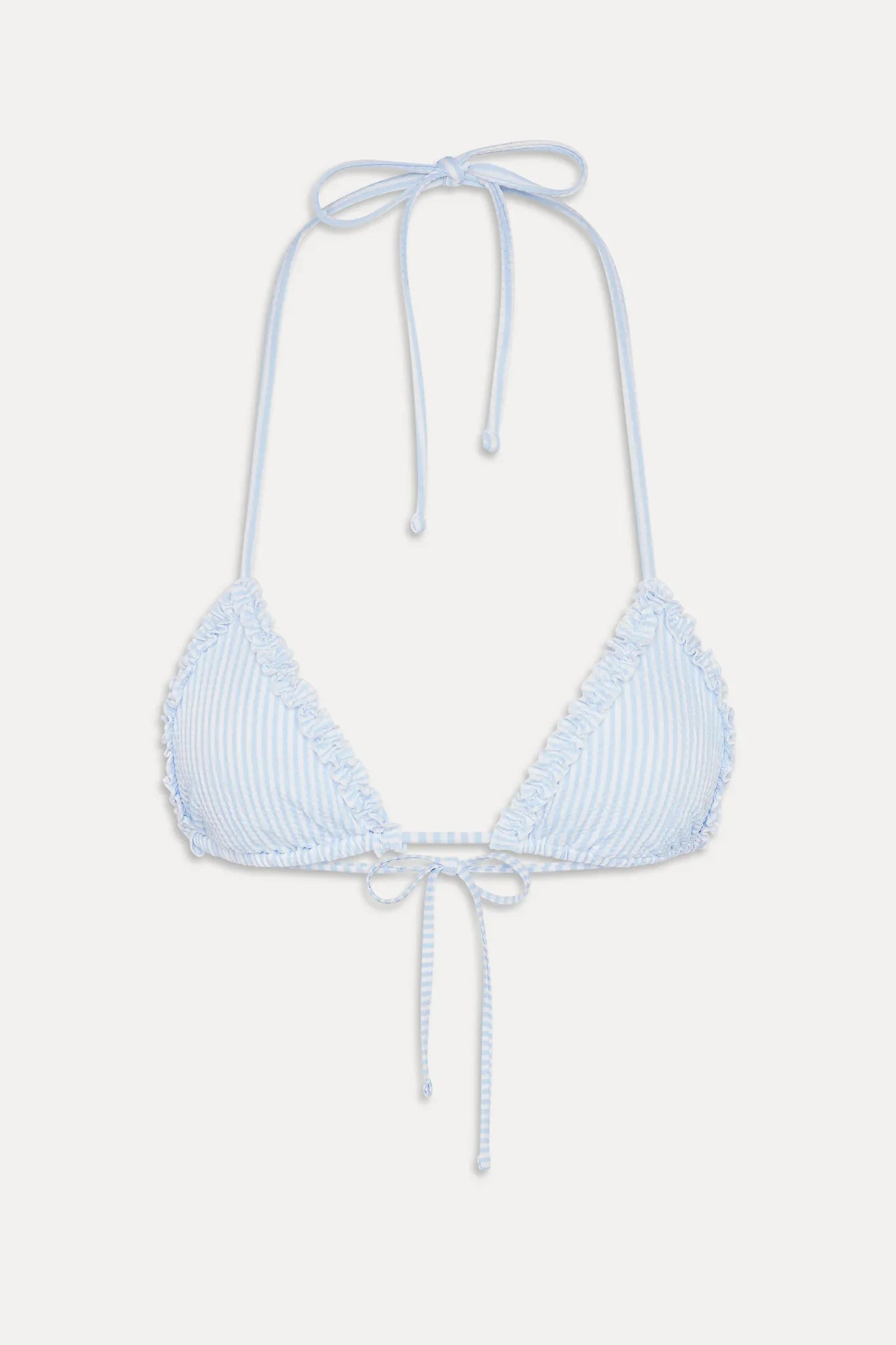 Nick Ruffle Triangle Bikini Top - Saltwater Stripe