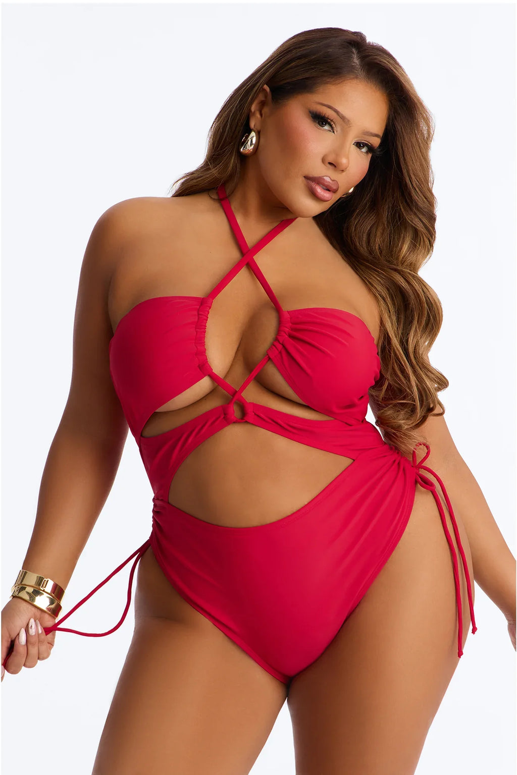 Julietta Cutout 1 Piece Swimsuit - Red