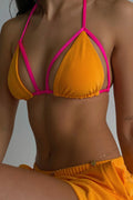 Wolves Terry Triangle Bikini Top - Sundown