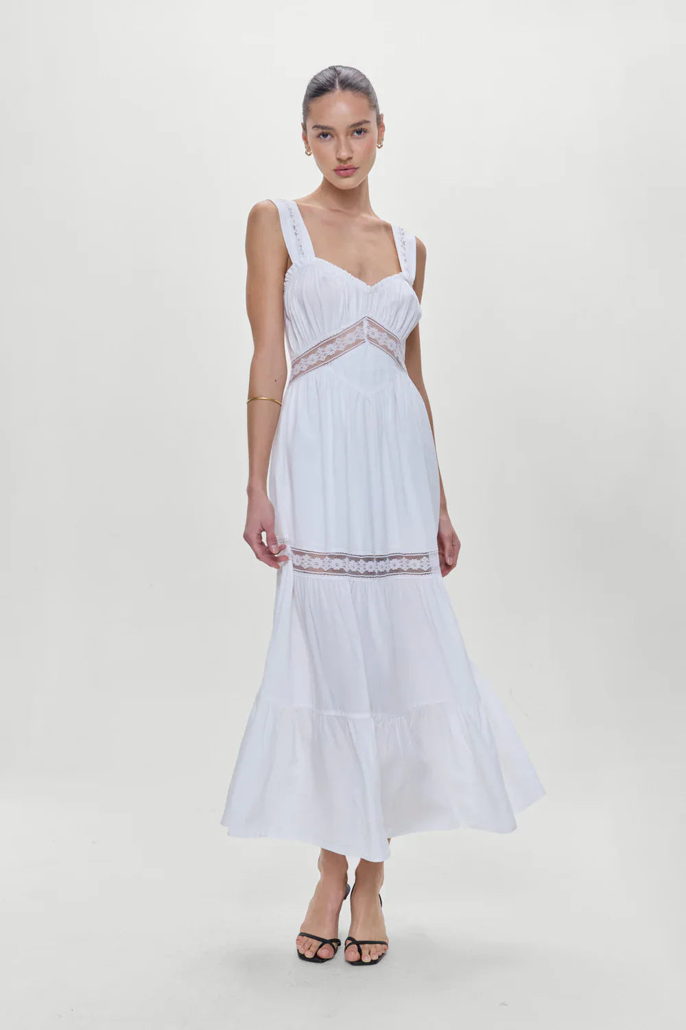 Eden Ruffle Maxi Dress - White