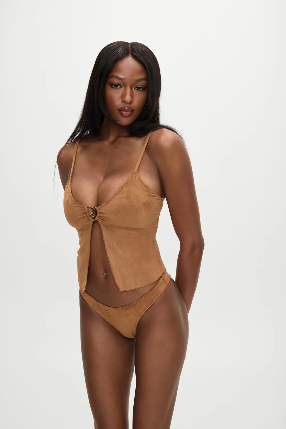 x BELLA HADID Dove Suede Bikini Bottom - Sunkissed Suede