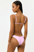 Enzo Shine Cheeky Bikini Bottom - Azalea Pink