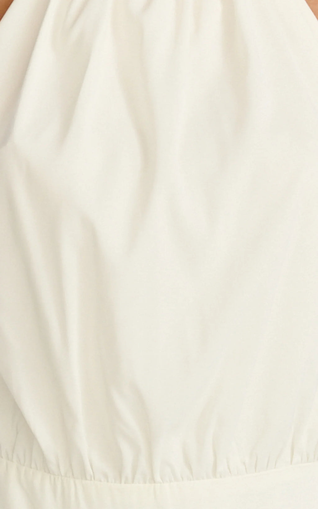 Thea Mini Dress - Backless Halter Dress in Off White